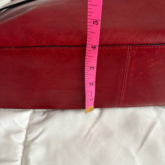 Wilson’s Leather Pelle Studio Italian Leather Red Buckle Purse Laptop Bag - Picture 4 of 14